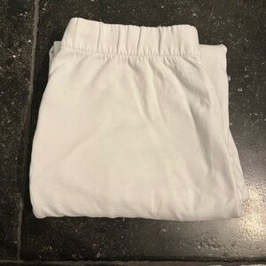 white hollister wide leg sweats